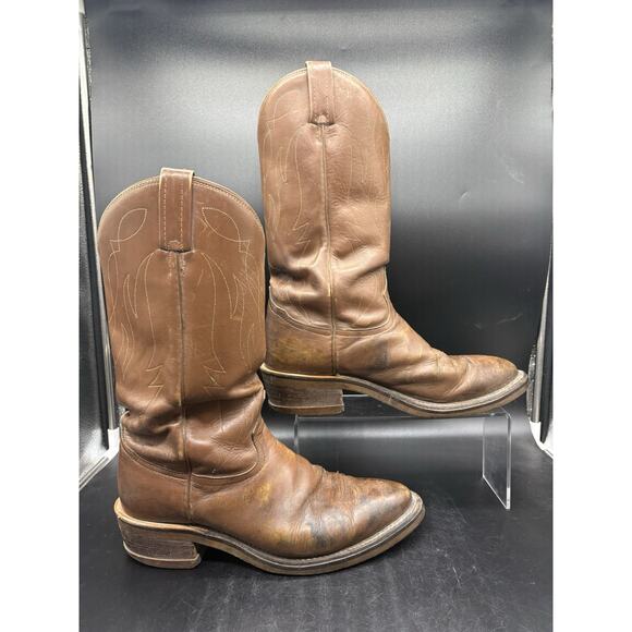Tony Lama 4013 Cowboy Boots Men’s Size 10 D Tan Leather USA Made